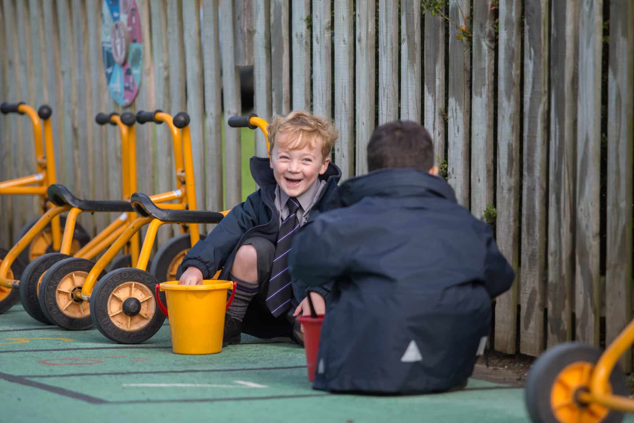 Young pupils playing in the playground