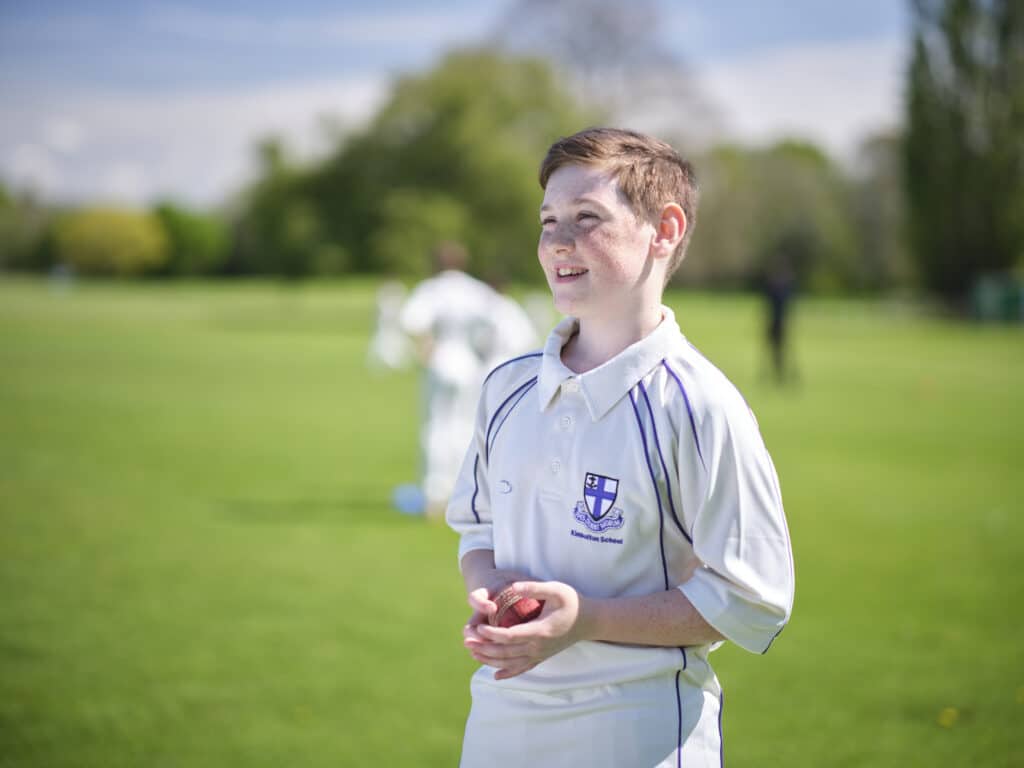 Kimbolton pupil playing cricket