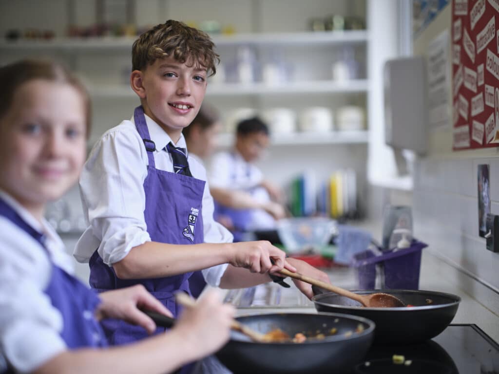 Students in a food technology class