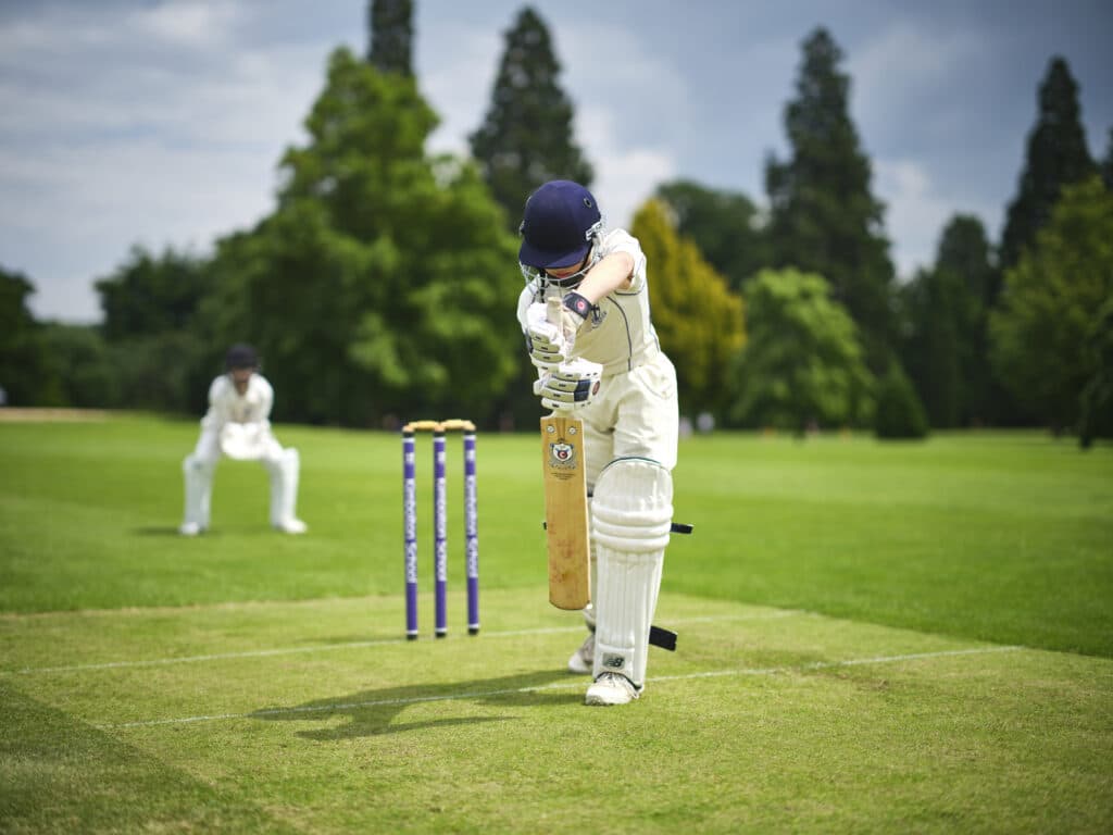 Kimbolton pupils playing cricket